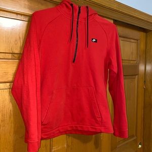 Red Nike Half zip / quarter zip pullover hoodie